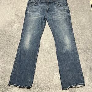 7 For All Mankind Jeans Mens 40 (41x34) Long Brett Straight Blue Denim Pants